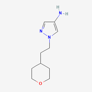 molecular formula C10H17N3O B13163847 1-[2-(oxan-4-yl)ethyl]-1H-pyrazol-4-amine 