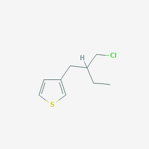 molecular formula C9H13ClS B13163855 3-[2-(Chloromethyl)butyl]thiophene 