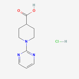 molecular formula C10H14ClN3O2 B1316387 1-(嘧啶-2-基)哌啶-4-羧酸盐酸盐 CAS No. 1051941-66-2