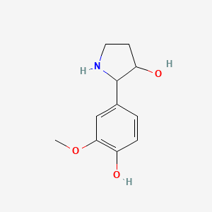 molecular formula C11H15NO3 B13163874 2-(4-Hydroxy-3-methoxyphenyl)pyrrolidin-3-ol 