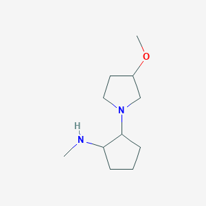 molecular formula C11H22N2O B13163915 2-(3-Methoxypyrrolidin-1-yl)-N-methylcyclopentan-1-amine 