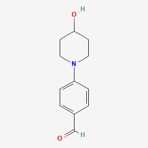 molecular formula C12H15NO2 B1316394 4-(4-羟基哌啶-1-基)苯甲醛 CAS No. 79421-44-6