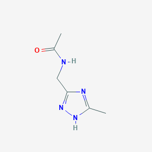 molecular formula C6H10N4O B13163951 N-[(5-methyl-1H-1,2,4-triazol-3-yl)methyl]acetamide 