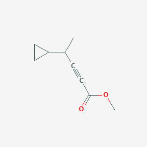 molecular formula C9H12O2 B13164003 Methyl 4-cyclopropylpent-2-ynoate 