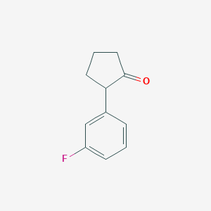 molecular formula C11H11FO B13164015 2-(3-Fluorophenyl)cyclopentan-1-one 