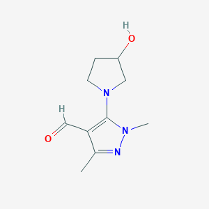 5-(3-Hydroxypyrrolidin-1-YL)-1,3-dimethyl-1H-pyrazole-4-carbaldehyde