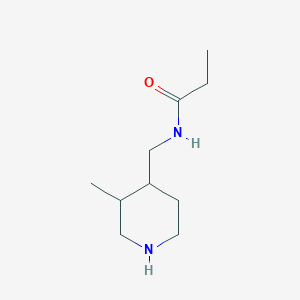 molecular formula C10H20N2O B13164058 N-[(3-Methylpiperidin-4-yl)methyl]propanamide 