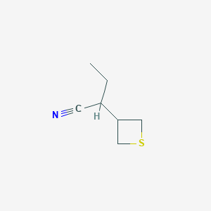 molecular formula C7H11NS B13164066 2-(Thietan-3-yl)butanenitrile 