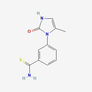 molecular formula C11H11N3OS B13164074 3-(5-methyl-2-oxo-2,3-dihydro-1H-imidazol-1-yl)benzene-1-carbothioamide 