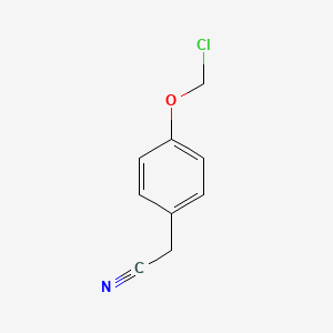 molecular formula C9H8ClNO B13164142 2-[4-(Chloromethoxy)phenyl]acetonitrile 