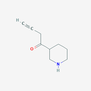 molecular formula C9H13NO B13164171 1-(Piperidin-3-yl)but-3-yn-1-one 