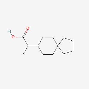 molecular formula C13H22O2 B13164194 2-{Spiro[4.5]decan-8-yl}propanoic acid 