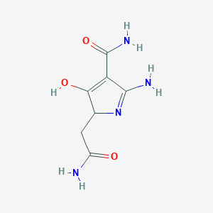 molecular formula C7H10N4O3 B13164202 2-amino-5-(2-amino-2-oxoethyl)-4-oxo-4,5-dihydro-1H-pyrrole-3-carboxamide 