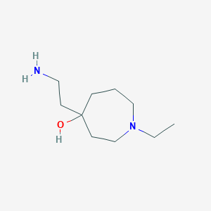 molecular formula C10H22N2O B13164259 4-(2-Aminoethyl)-1-ethylazepan-4-ol 