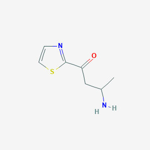 molecular formula C7H10N2OS B13164262 3-Amino-1-(1,3-thiazol-2-yl)butan-1-one 