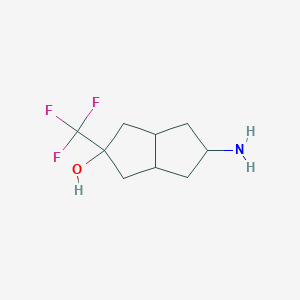 molecular formula C9H14F3NO B13164306 5-Amino-2-(trifluoromethyl)-octahydropentalen-2-ol CAS No. 1251925-04-8