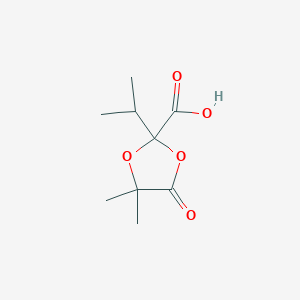 molecular formula C9H14O5 B13164333 4,4-Dimethyl-5-oxo-2-propan-2-yl-1,3-dioxolane-2-carboxylic acid 