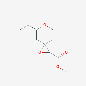 molecular formula C11H18O4 B13164352 Methyl 5-(propan-2-YL)-1,6-dioxaspiro[2.5]octane-2-carboxylate 