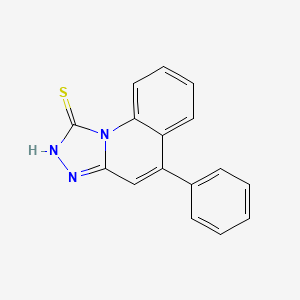 molecular formula C16H11N3S B13164391 5-Phenyl-[1,2,4]triazolo[4,3-a]quinoline-1-thiol 