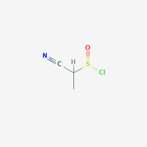 molecular formula C3H4ClNOS B13164420 1-Cyanoethane-1-sulfinyl chloride 