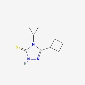 molecular formula C9H13N3S B13164434 5-Cyclobutyl-4-cyclopropyl-4H-1,2,4-triazole-3-thiol 