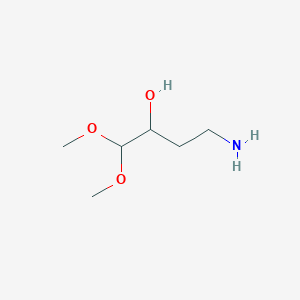 molecular formula C6H15NO3 B13164466 4-Amino-1,1-dimethoxybutan-2-OL 