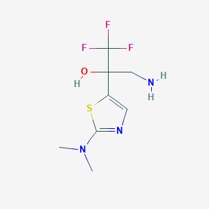 molecular formula C8H12F3N3OS B13164511 3-Amino-2-[2-(dimethylamino)-1,3-thiazol-5-yl]-1,1,1-trifluoropropan-2-ol CAS No. 1221723-39-2