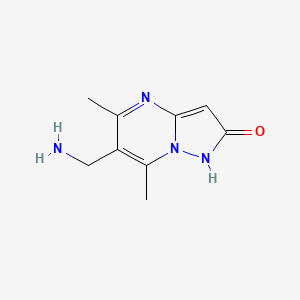 molecular formula C9H12N4O B13164516 6-(Aminomethyl)-5,7-dimethyl-1H,2H-pyrazolo[1,5-a]pyrimidin-2-one 