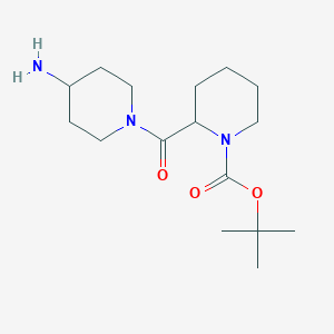 molecular formula C16H29N3O3 B13164534 Tert-butyl 2-[(4-aminopiperidin-1-yl)carbonyl]piperidine-1-carboxylate 