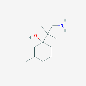 molecular formula C11H23NO B13164615 1-(1-Amino-2-methylpropan-2-YL)-3-methylcyclohexan-1-OL 