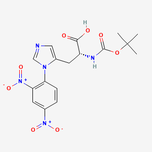 molecular formula C17H19N5O8 B13164630 iso-Boc-D-His(Dnp)-OH 