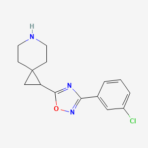 molecular formula C15H16ClN3O B13164635 1-[3-(3-Chlorophenyl)-1,2,4-oxadiazol-5-yl]-6-azaspiro[2.5]octane 