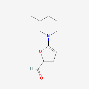 molecular formula C11H15NO2 B13164652 5-(3-Methylpiperidin-1-yl)furan-2-carbaldehyde 