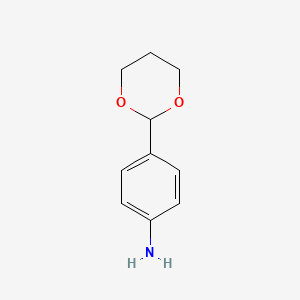 molecular formula C10H13NO2 B1316468 4-(1,3-二氧六环-2-基)苯胺 CAS No. 107708-69-0