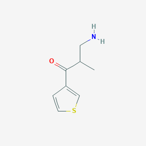 molecular formula C8H11NOS B13164721 3-Amino-2-methyl-1-(thiophen-3-yl)propan-1-one 