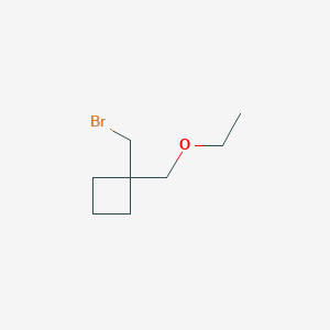 molecular formula C8H15BrO B13164756 1-(Bromomethyl)-1-(ethoxymethyl)cyclobutane 