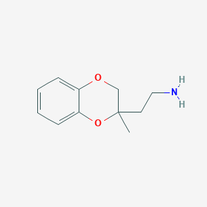 molecular formula C11H15NO2 B13164760 2-(2-Methyl-2,3-dihydro-1,4-benzodioxin-2-yl)ethan-1-amine 