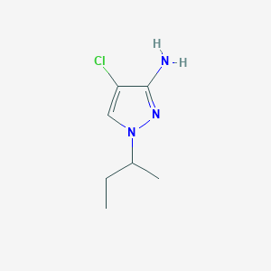 molecular formula C7H12ClN3 B13164773 1-(Butan-2-YL)-4-chloro-1H-pyrazol-3-amine 