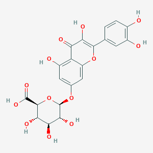 molecular formula C21H18O13 B131648 (2S,3S,4S,5R,6S)-6-[2-(3,4-二羟基苯基)-3,5-二羟基-4-氧代色满-7-基]氧基-3,4,5-三羟基氧杂环-2-羧酸 CAS No. 38934-20-2