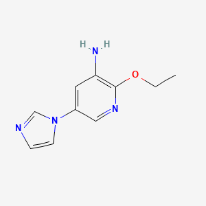 molecular formula C10H12N4O B13164842 2-ethoxy-5-(1H-imidazol-1-yl)pyridin-3-amine 