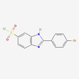 molecular formula C13H8BrClN2O2S B13164853 2-(4-bromophenyl)-1H-1,3-benzodiazole-5-sulfonyl chloride 