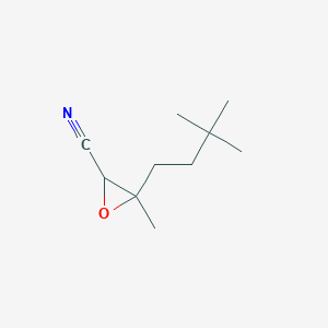 molecular formula C10H17NO B13164859 3-(3,3-Dimethylbutyl)-3-methyloxirane-2-carbonitrile 