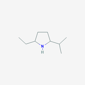 molecular formula C9H19N B13164865 2-Ethyl-5-(propan-2-YL)pyrrolidine 