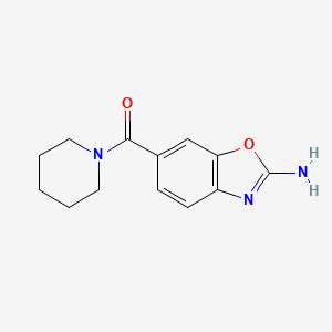 molecular formula C13H15N3O2 B13164919 6-[(Piperidin-1-yl)carbonyl]-1,3-benzoxazol-2-amine 