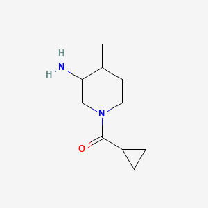 molecular formula C10H18N2O B13164955 1-Cyclopropanecarbonyl-4-methylpiperidin-3-amine 