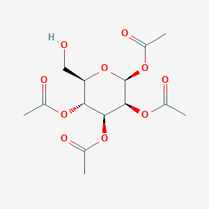 molecular formula C14H20O10 B1316497 (2S,3S,4S,5R,6R)-6-(Hydroxymethyl)tetrahydro-2H-pyran-2,3,4,5-tetrayl tetraacetate 
