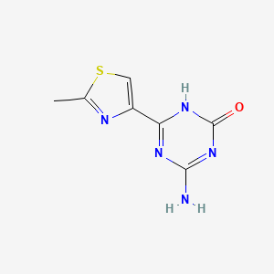 molecular formula C7H7N5OS B13164995 4-Amino-6-(2-methyl-1,3-thiazol-4-YL)-2,5-dihydro-1,3,5-triazin-2-one 