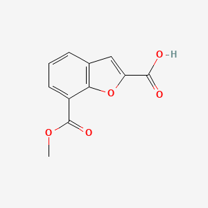 molecular formula C11H8O5 B13165022 7-(Methoxycarbonyl)-1-benzofuran-2-carboxylic acid 