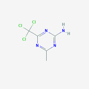 molecular formula C5H5Cl3N4 B13165024 4-Methyl-6-(trichloromethyl)-1,3,5-triazin-2-amine CAS No. 21227-47-4