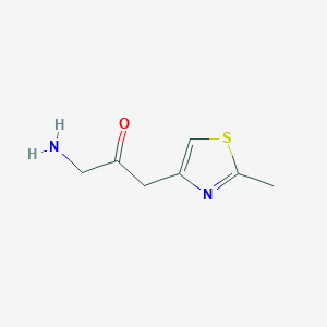 molecular formula C7H10N2OS B13165070 1-Amino-3-(2-methyl-1,3-thiazol-4-yl)propan-2-one 